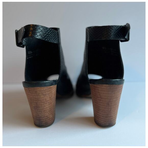 UGG AUSTRALIA Audrey Snakeskin Embossed Leather Peep Toe Block Heel - 8.5 - Picture 6 of 6